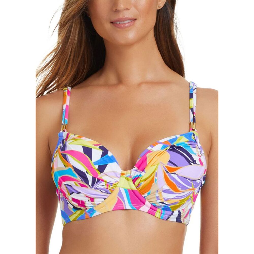 Bleu by Rod Beattie Womens Over-The-Shoulder Molded-Cup Bikini Top 36DD Multi